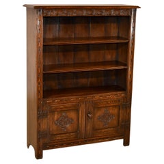 Antique C. 1900 English Oak Bookcase