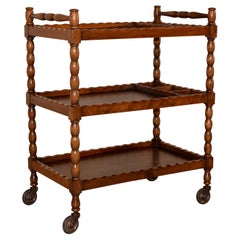 C. 1900 English Oak Drinks Cart