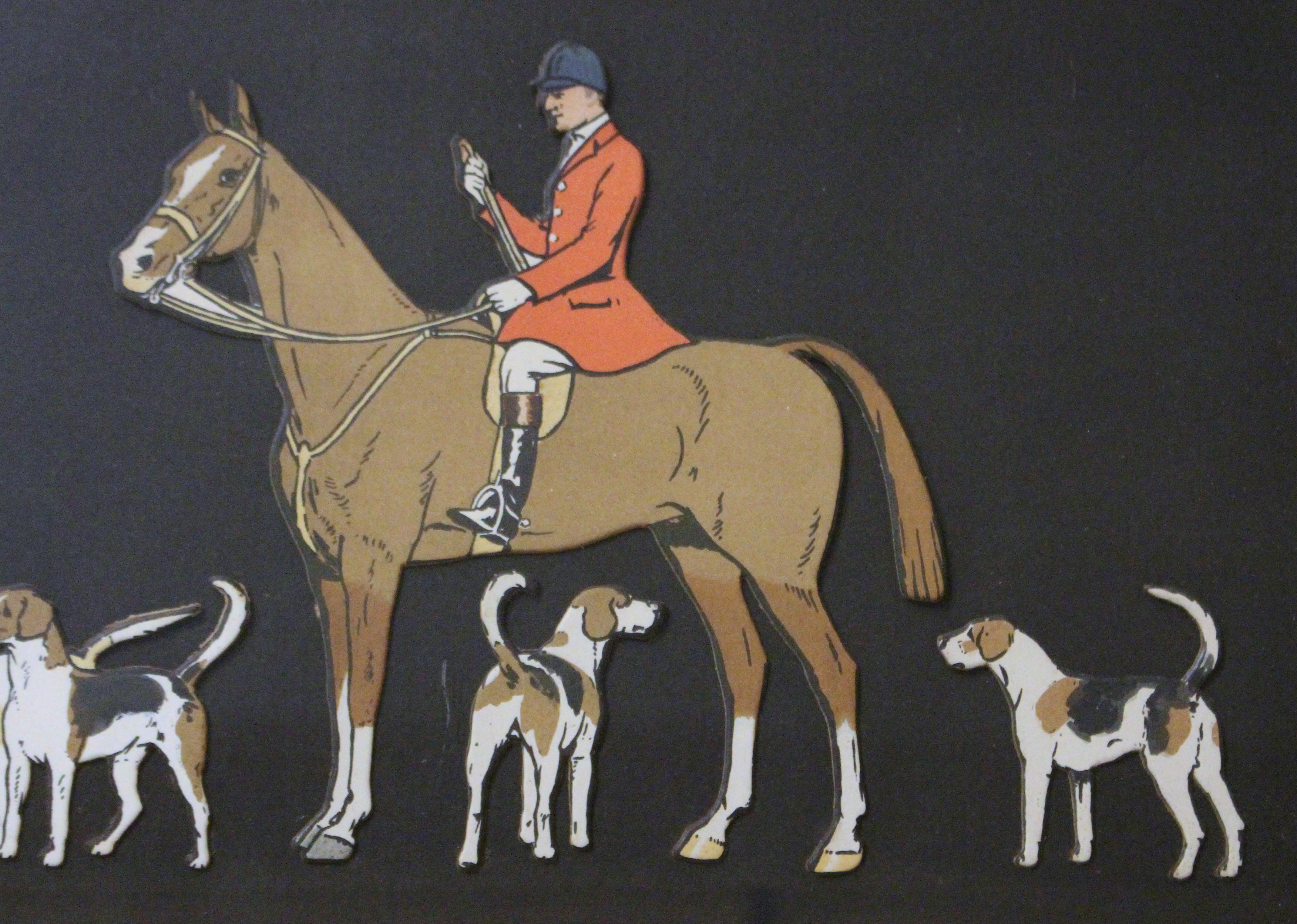 C. 1900 English Shadowbox Hunt Scene Panel im Zustand „Gut“ im Angebot in Chapel Hill, NC
