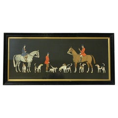 C. 1900 English Shadowbox Hunt Scene Panel