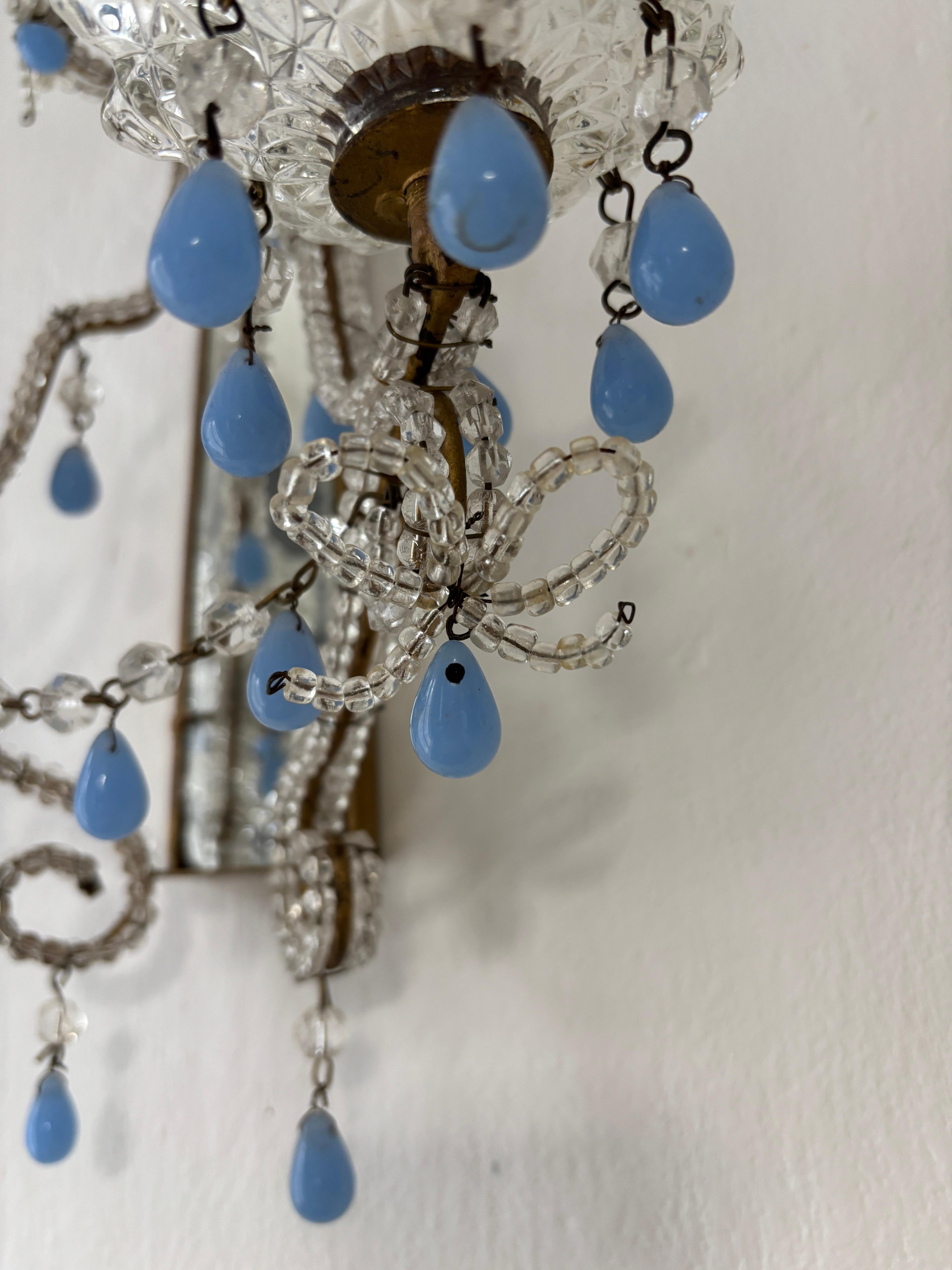 c 1900 francese con perline, raro specchio a gocce di Murano, unico nel suo genere in vendita 3