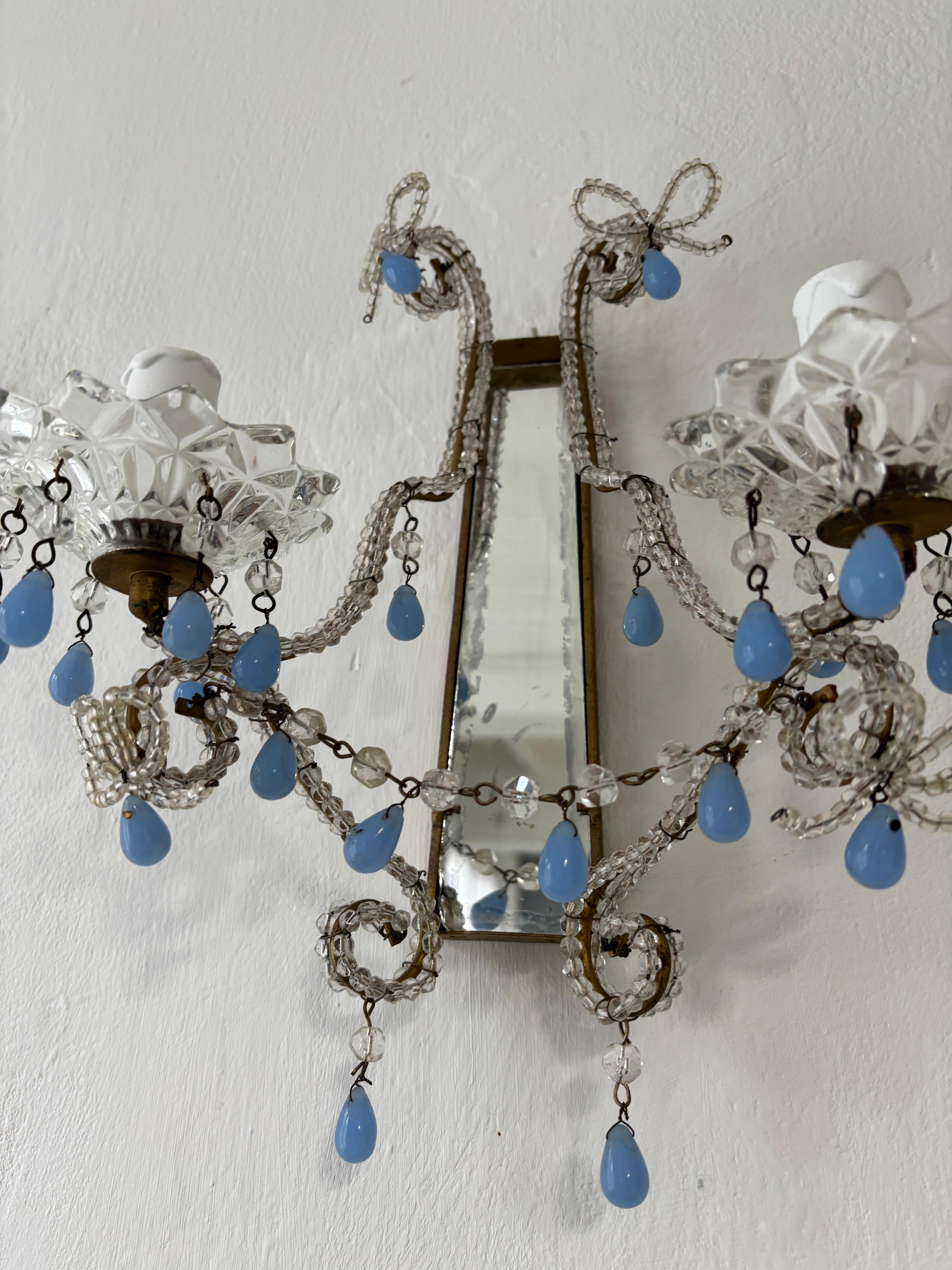 c 1900 francese con perline, raro specchio a gocce di Murano, unico nel suo genere in vendita 4