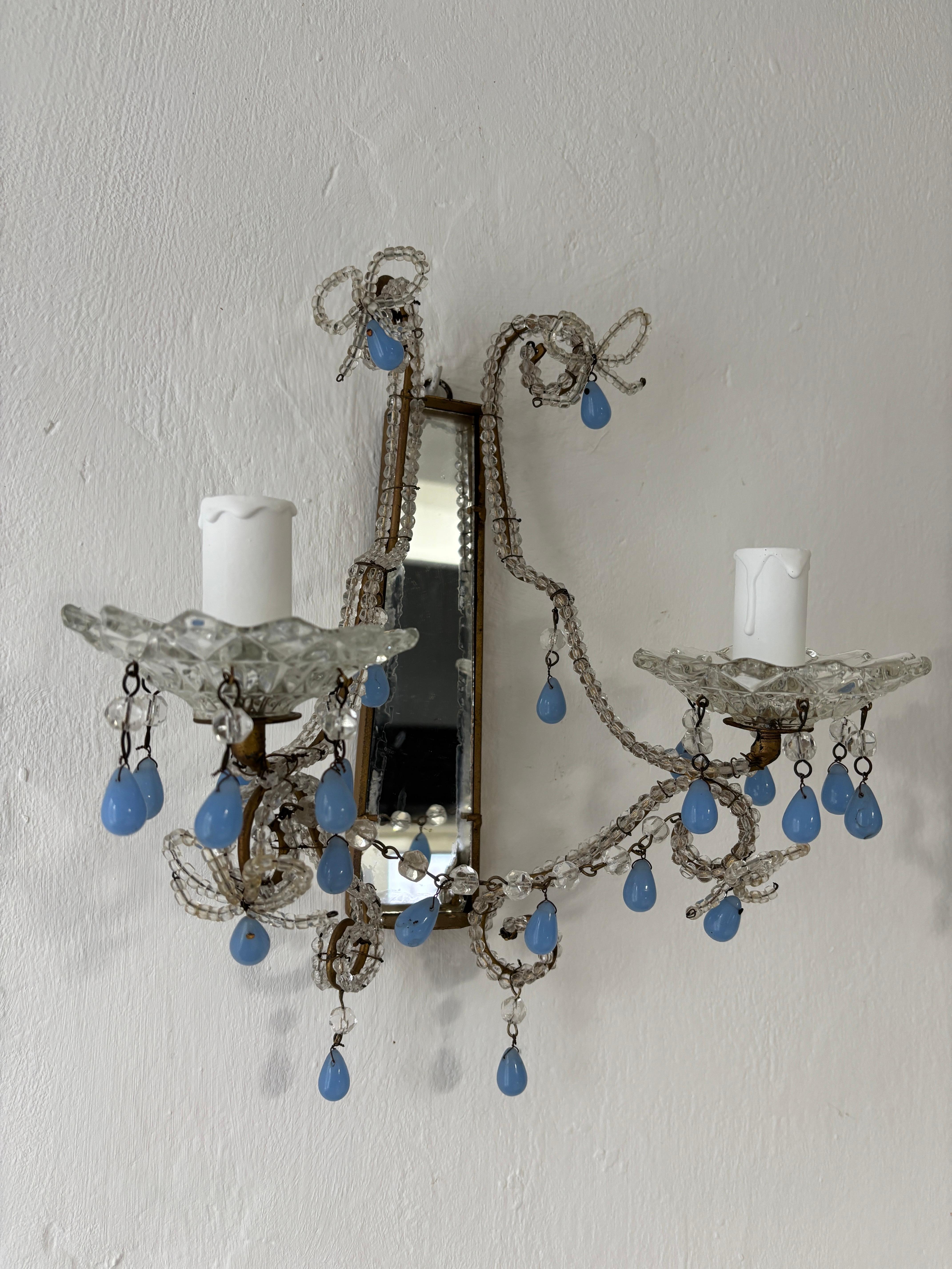 c 1900 francese con perline, raro specchio a gocce di Murano, unico nel suo genere in vendita 5