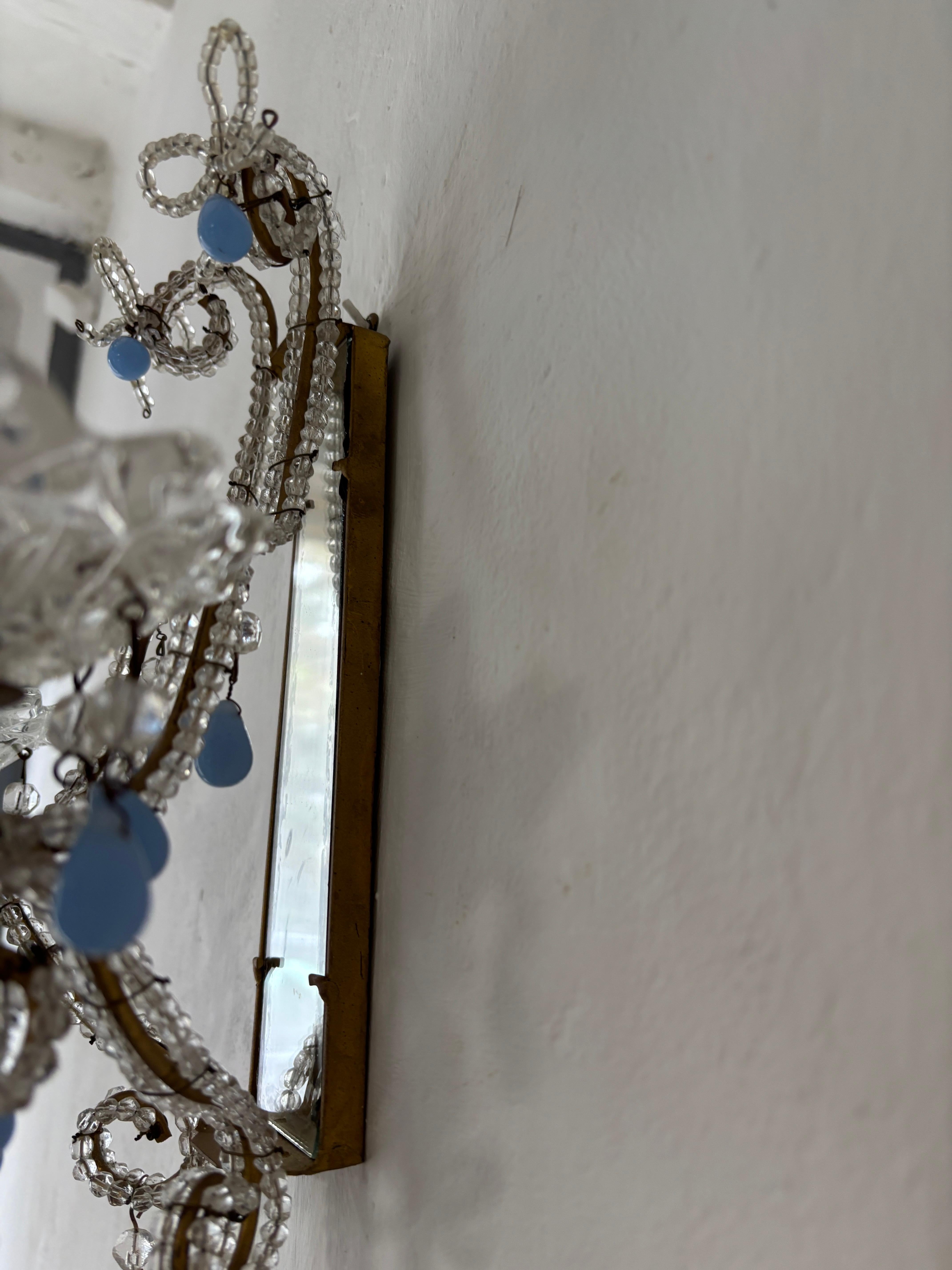 c 1900 francese con perline, raro specchio a gocce di Murano, unico nel suo genere in vendita 6