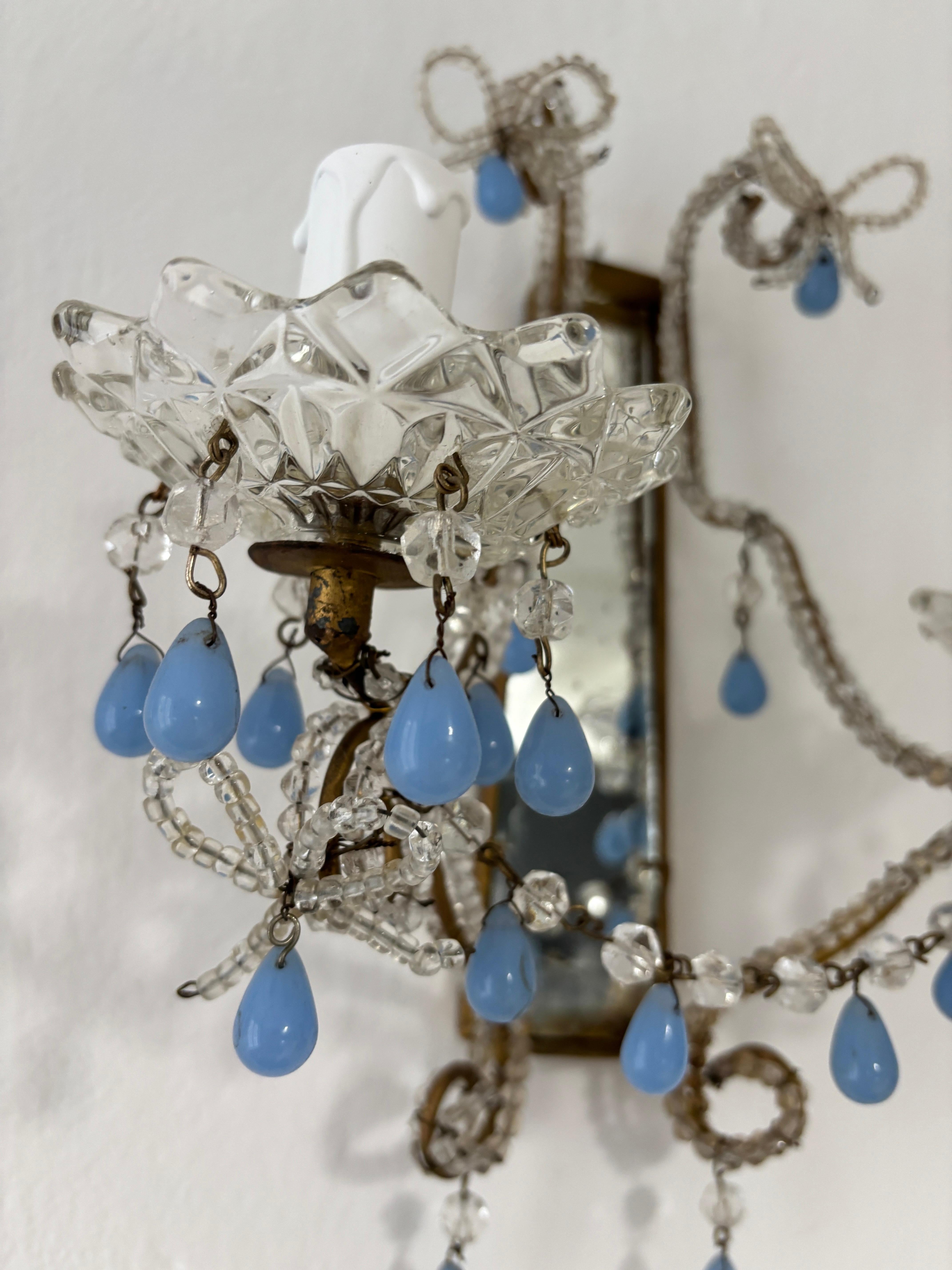 Inizio XX secolo c 1900 francese con perline, raro specchio a gocce di Murano, unico nel suo genere in vendita