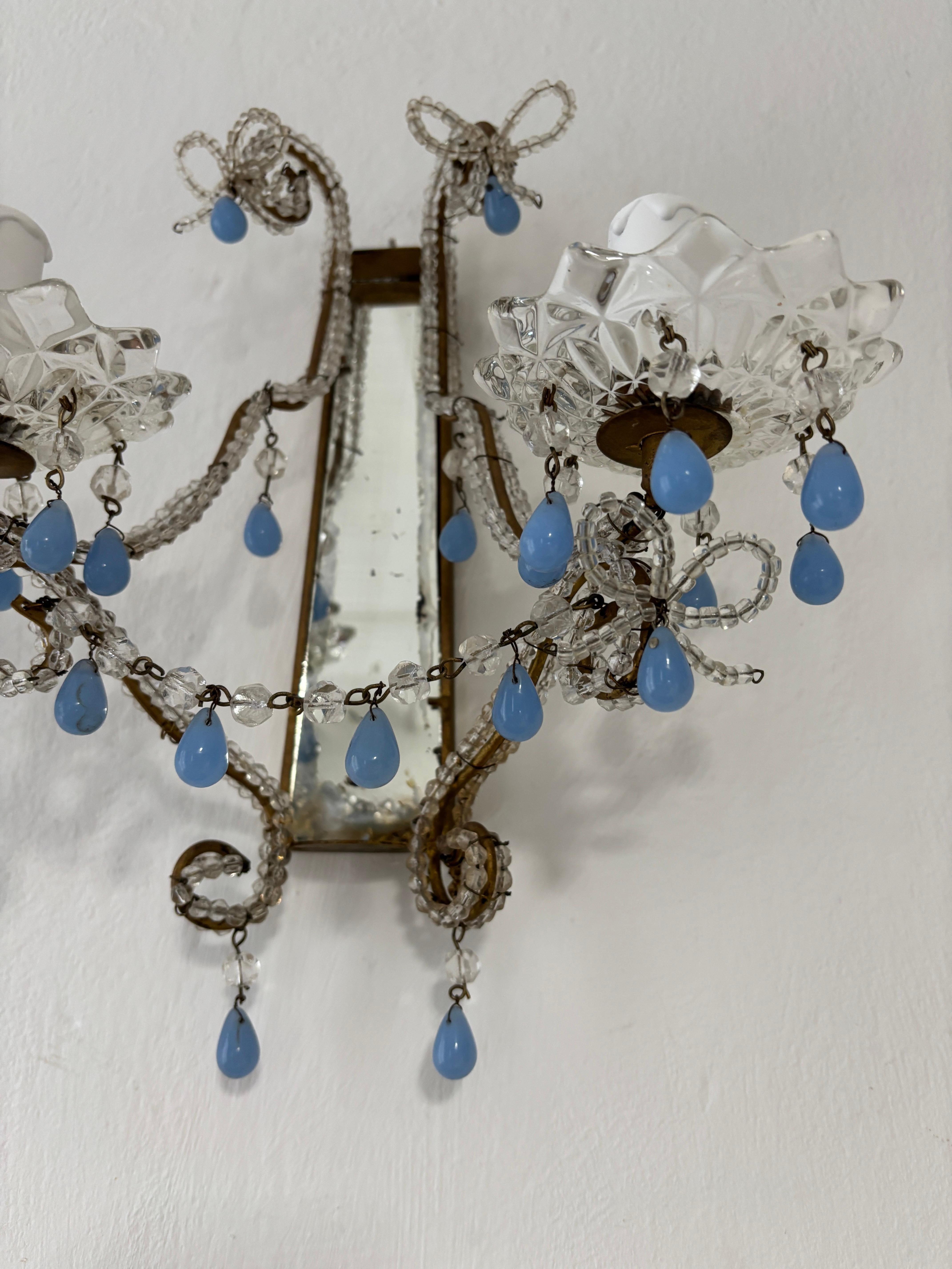 c 1900 francese con perline, raro specchio a gocce di Murano, unico nel suo genere in vendita 1