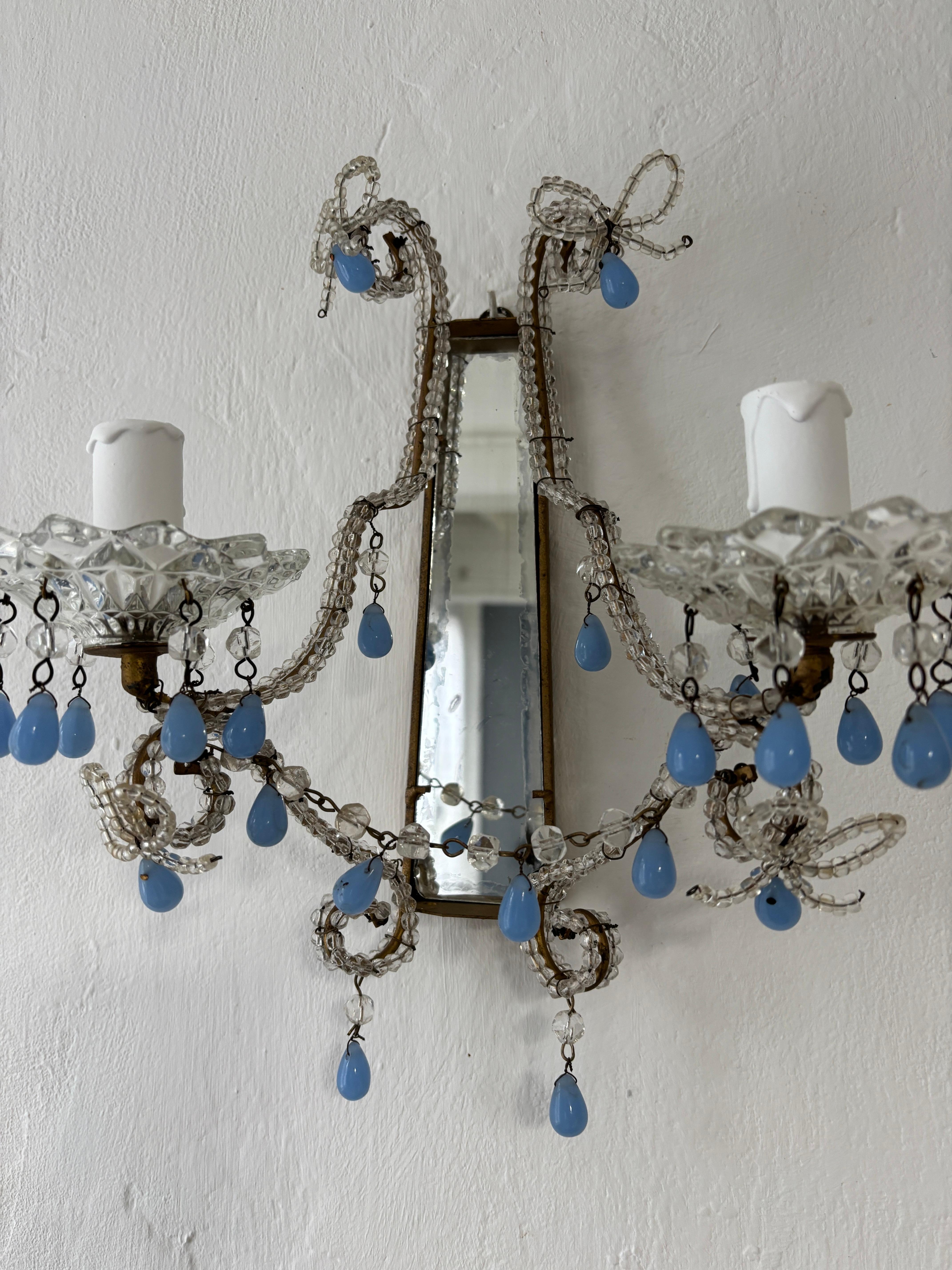 c 1900 francese con perline, raro specchio a gocce di Murano, unico nel suo genere in vendita 2
