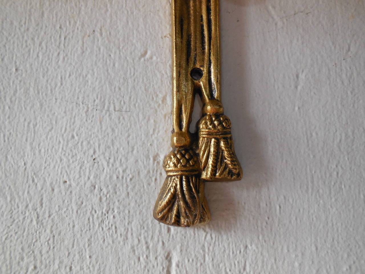French Cast Bronze Bows & Tassels Sconces, circa 1900 For Sale 1