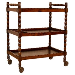 C. 1900 Chariot de bar en Oak Oak français