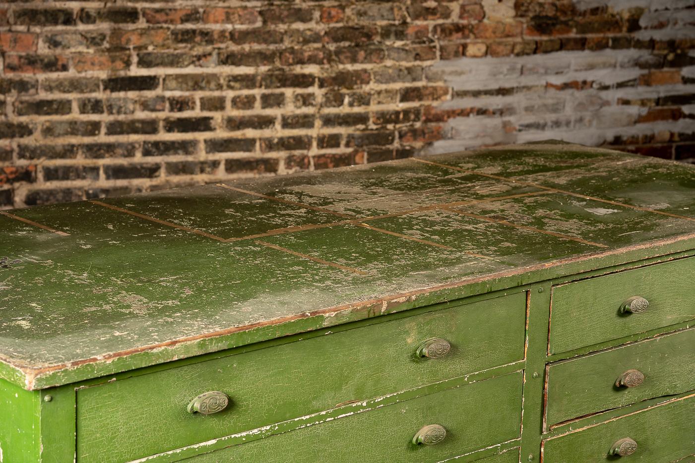 American c. 1900 Industrial Foundry Flat File Counter For Sale