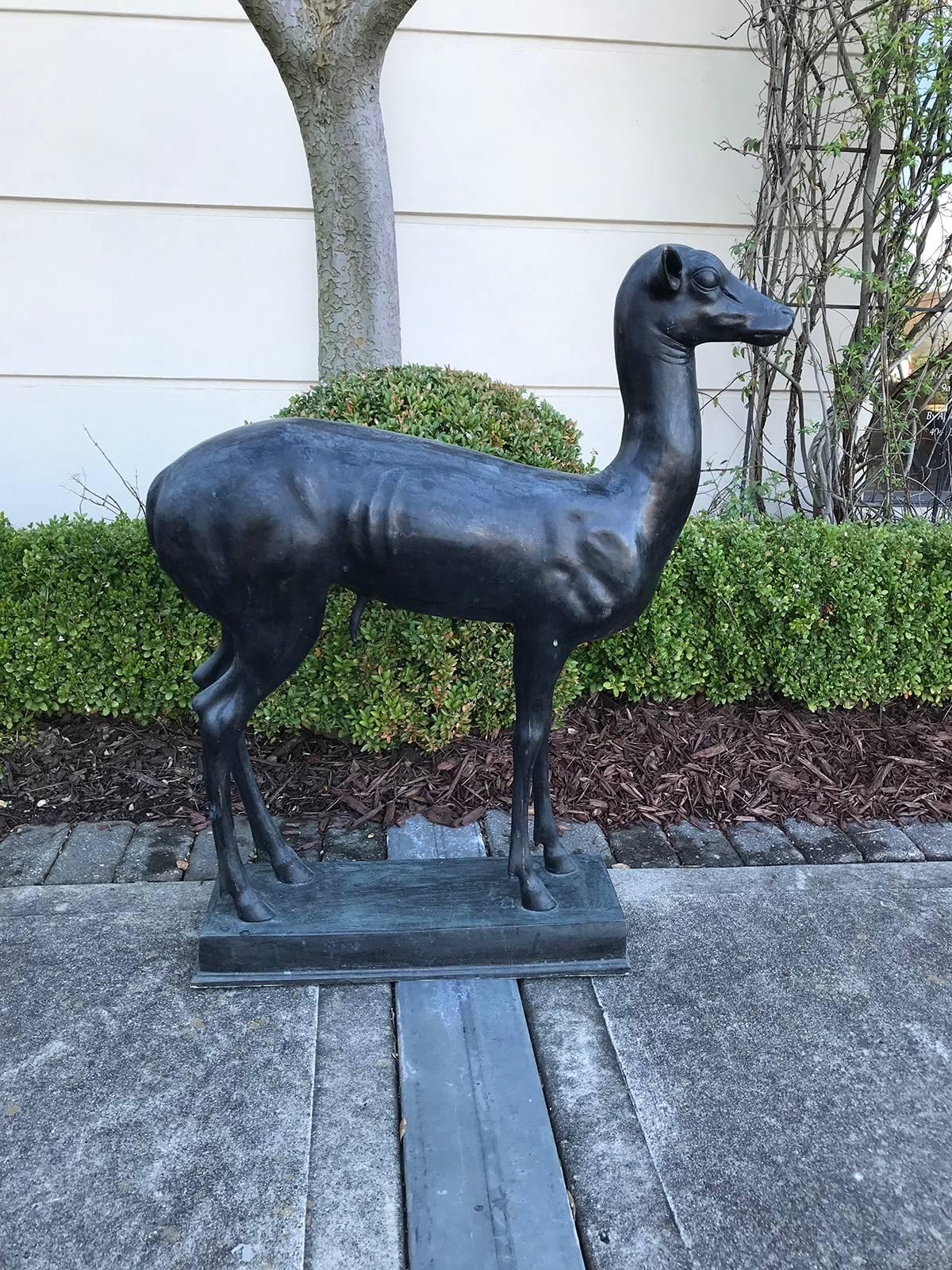 Unknown Bronze Deer c. 1900 After The Antique