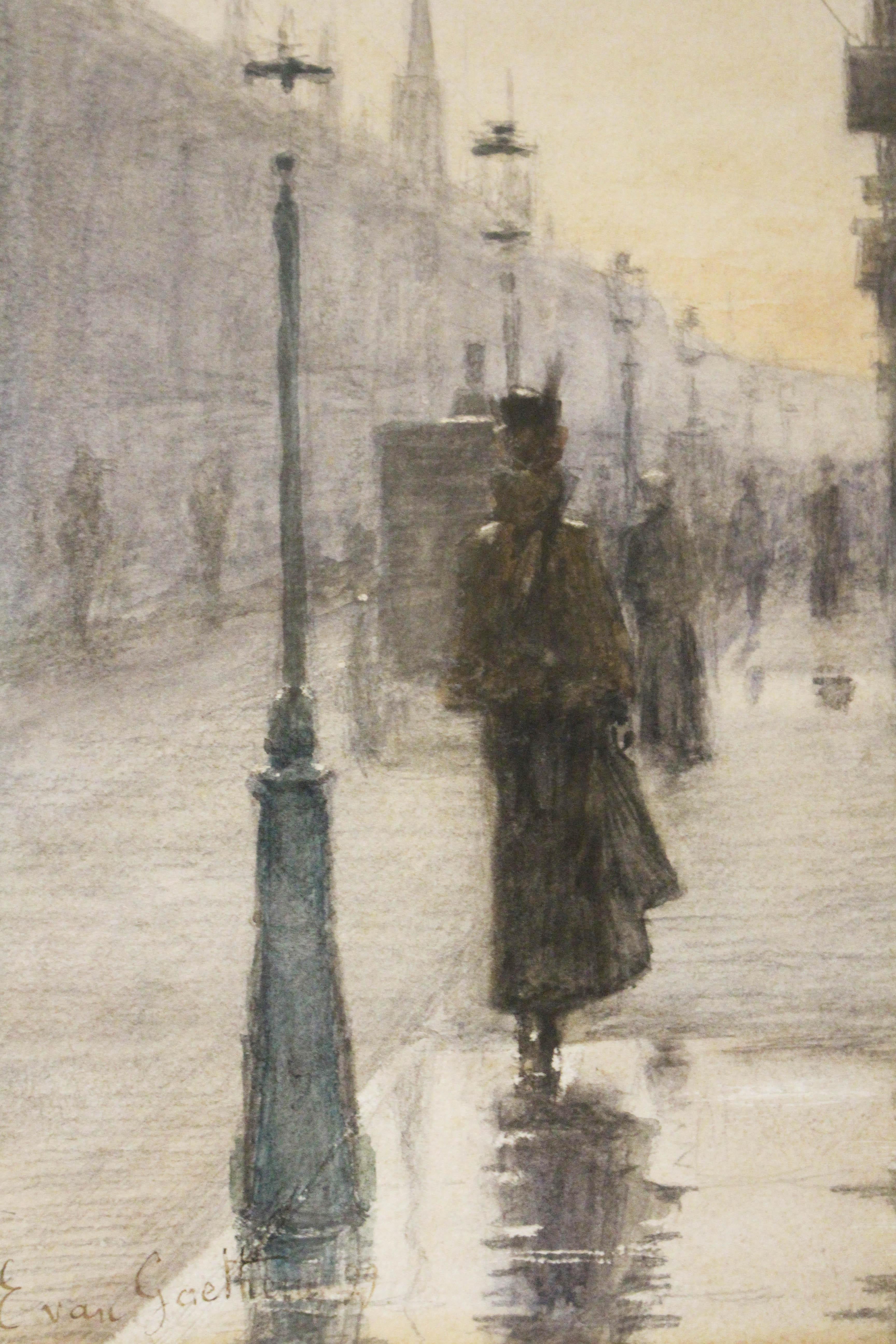 CIRCA 1900 Aquarell von E. van Goethem 