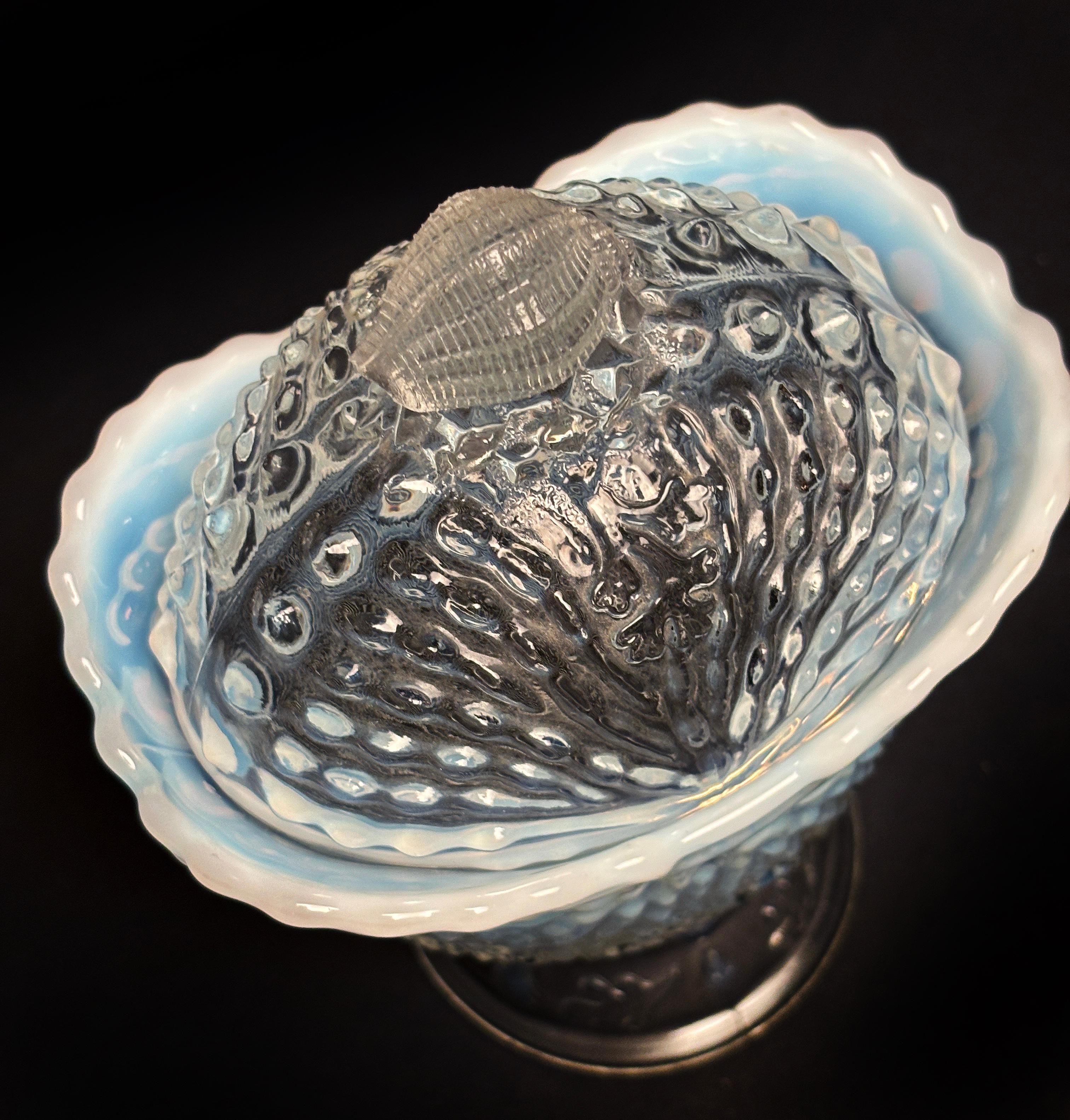 Opalisierende Nautilus-Zuckerschale von Northwood, um 1900 im Angebot 3