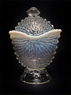 c. 1900 Opalescent Nautilus Sugar Dish by Northwood