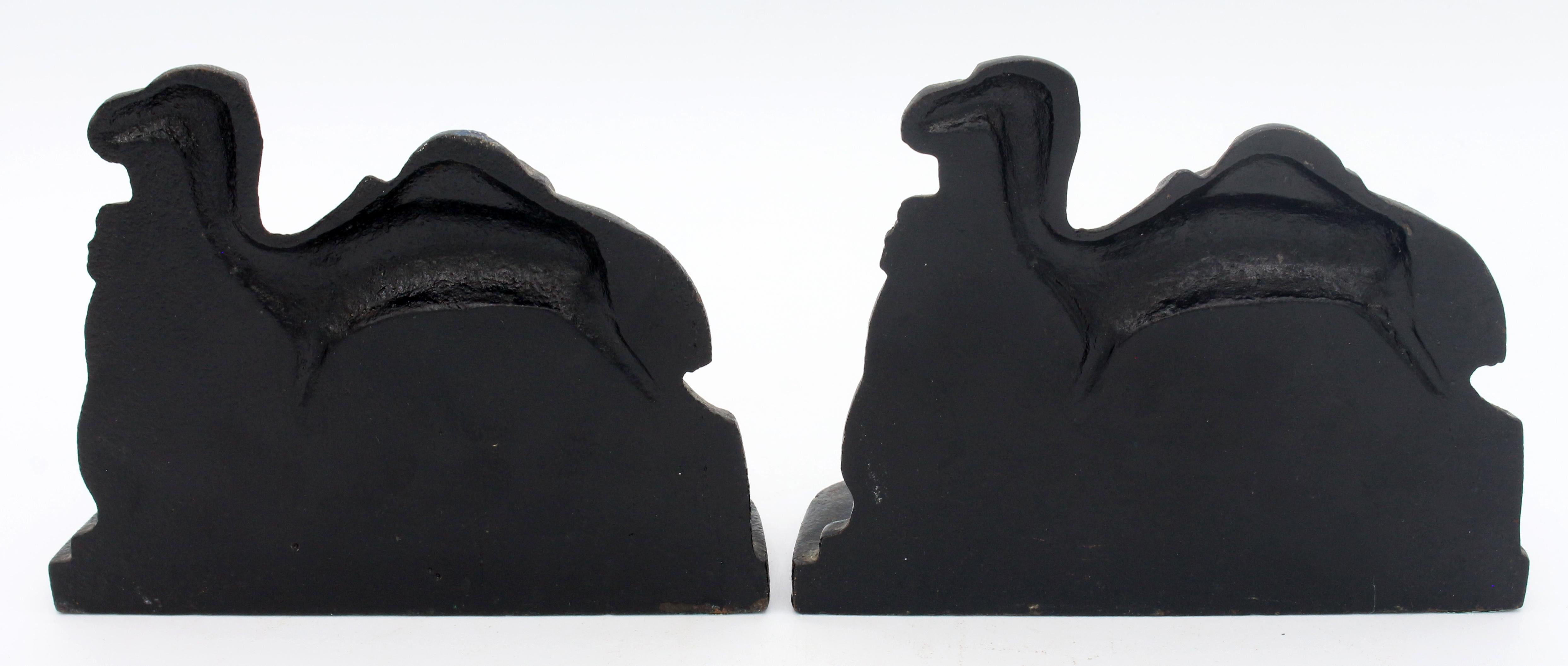 Aesthetic Movement c. 1900 Pair of Camel Cast Iron Bookends For Sale
