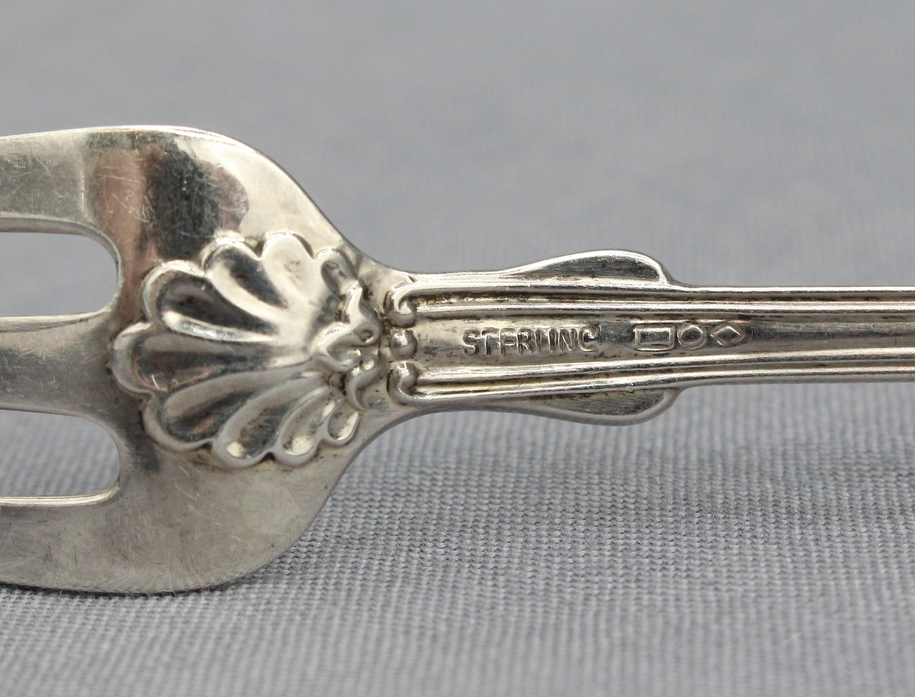 c. 1900 Set of 12 Sterling Silver Seafood Forks by Dominick & Haff For Sale 1
