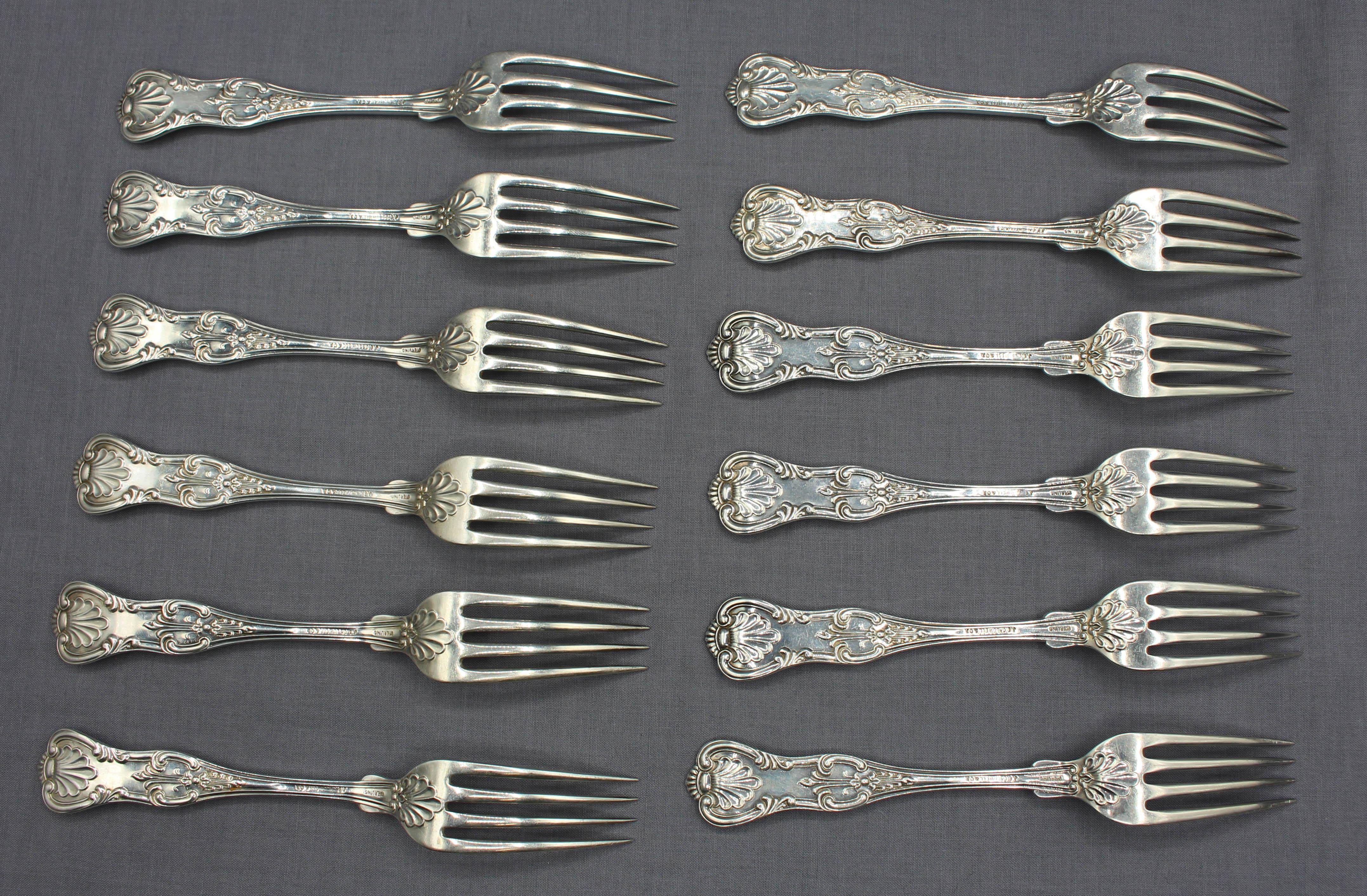 Set of 12 sterling silver luncheon forks 
