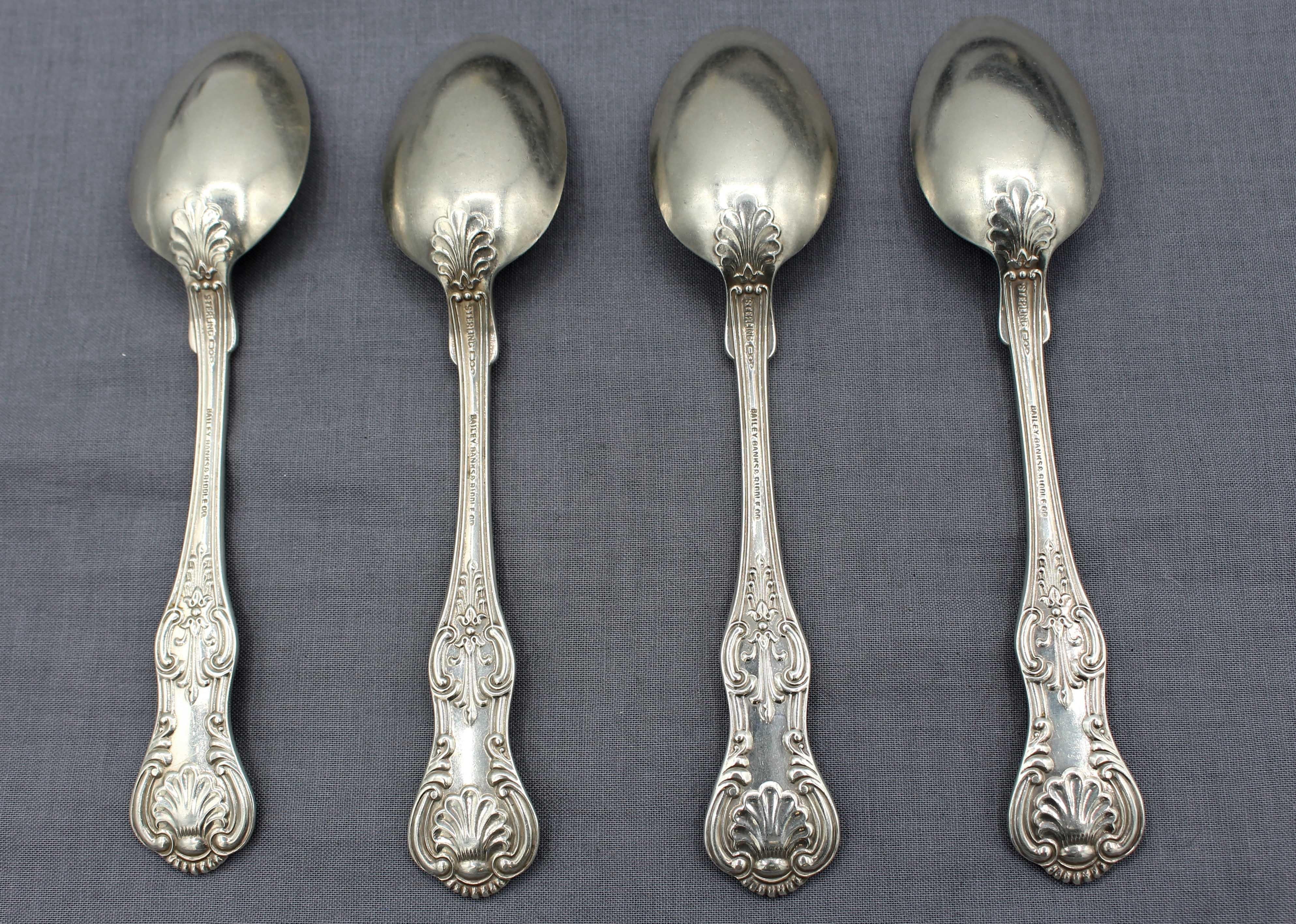 Set of 4 sterling silver teaspoons 
