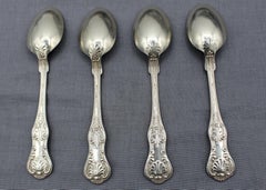 c. 1900 Set of Four Sterling Teaspoons by Dominick & Haff