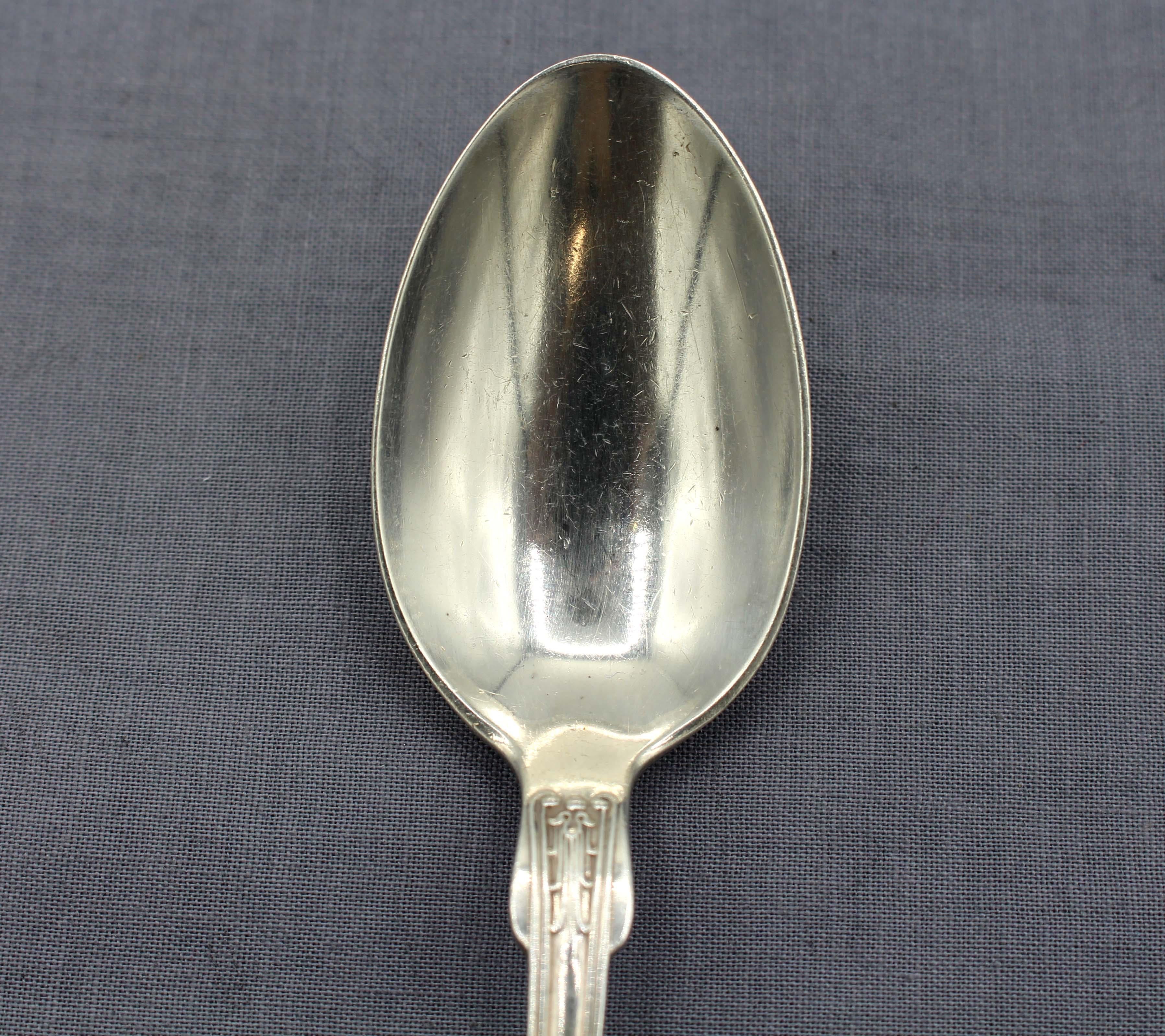 c. 1900 Set of Four Sterling Teaspoons by Dominick & Haff In Good Condition For Sale In Chapel Hill, NC