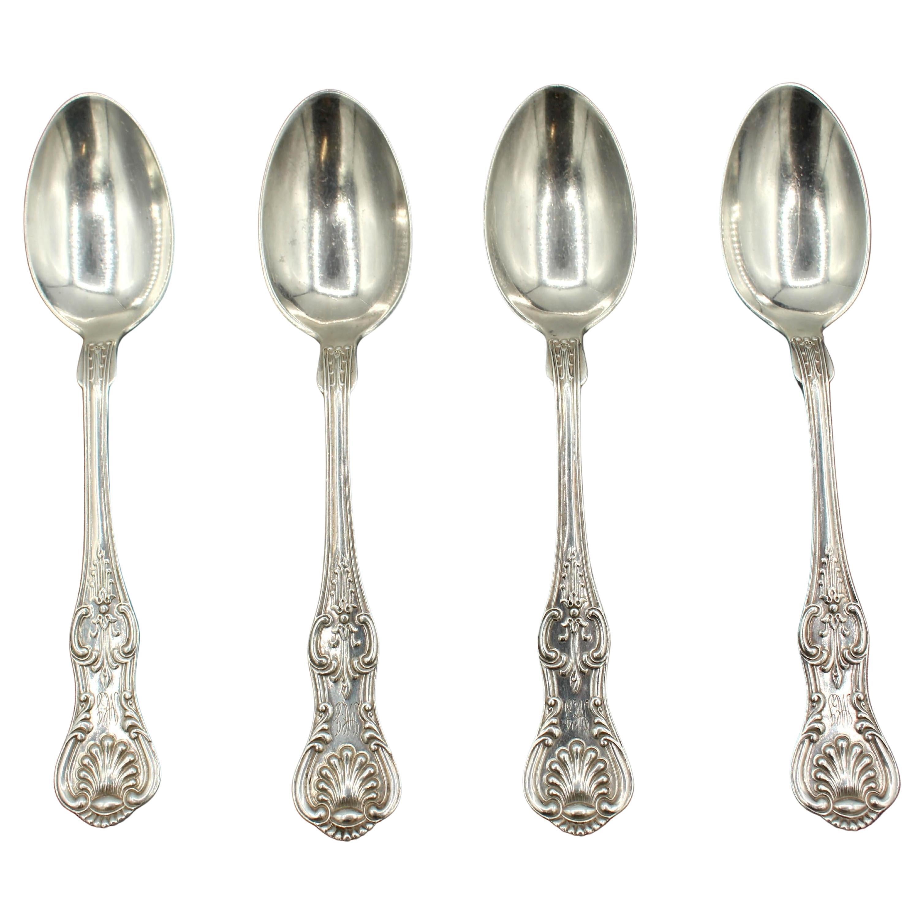 c. 1900 Set of Four Sterling Teaspoons by Dominick & Haff For Sale