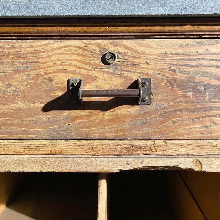 C 1900 Solid Oak /Fir Multi Panel General Store Counter at 1stDibs