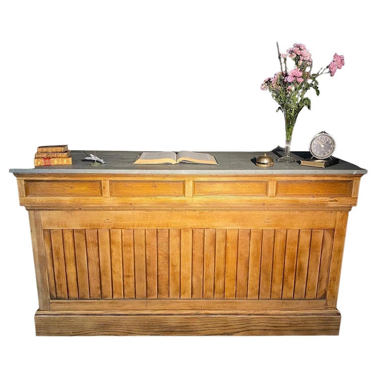 C 1900 Solid Oak /Fir Multi Panel General Store Counter at 1stDibs