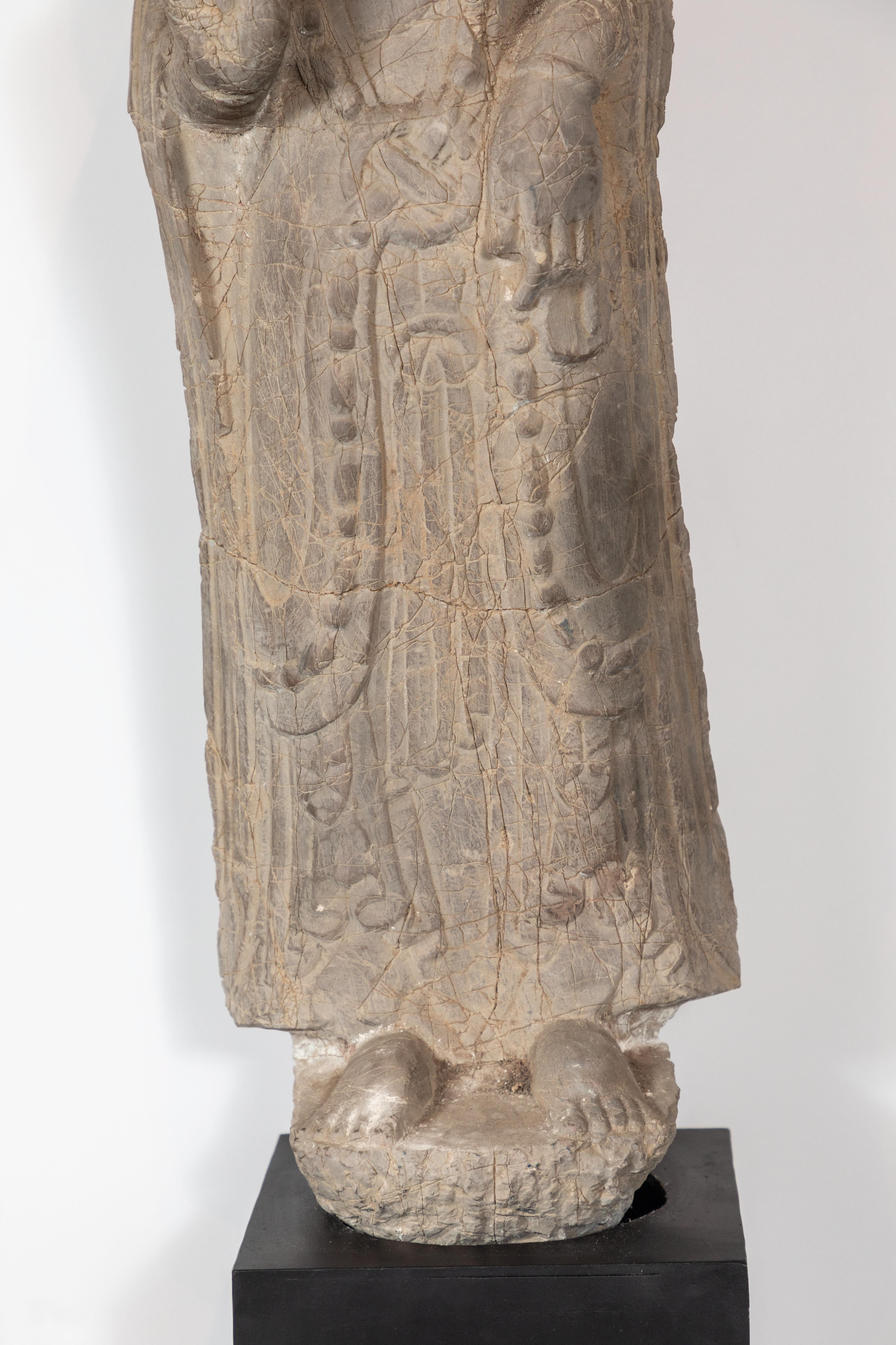 Chinese Stone Statue of Kwan Yin, circa 1900 For Sale