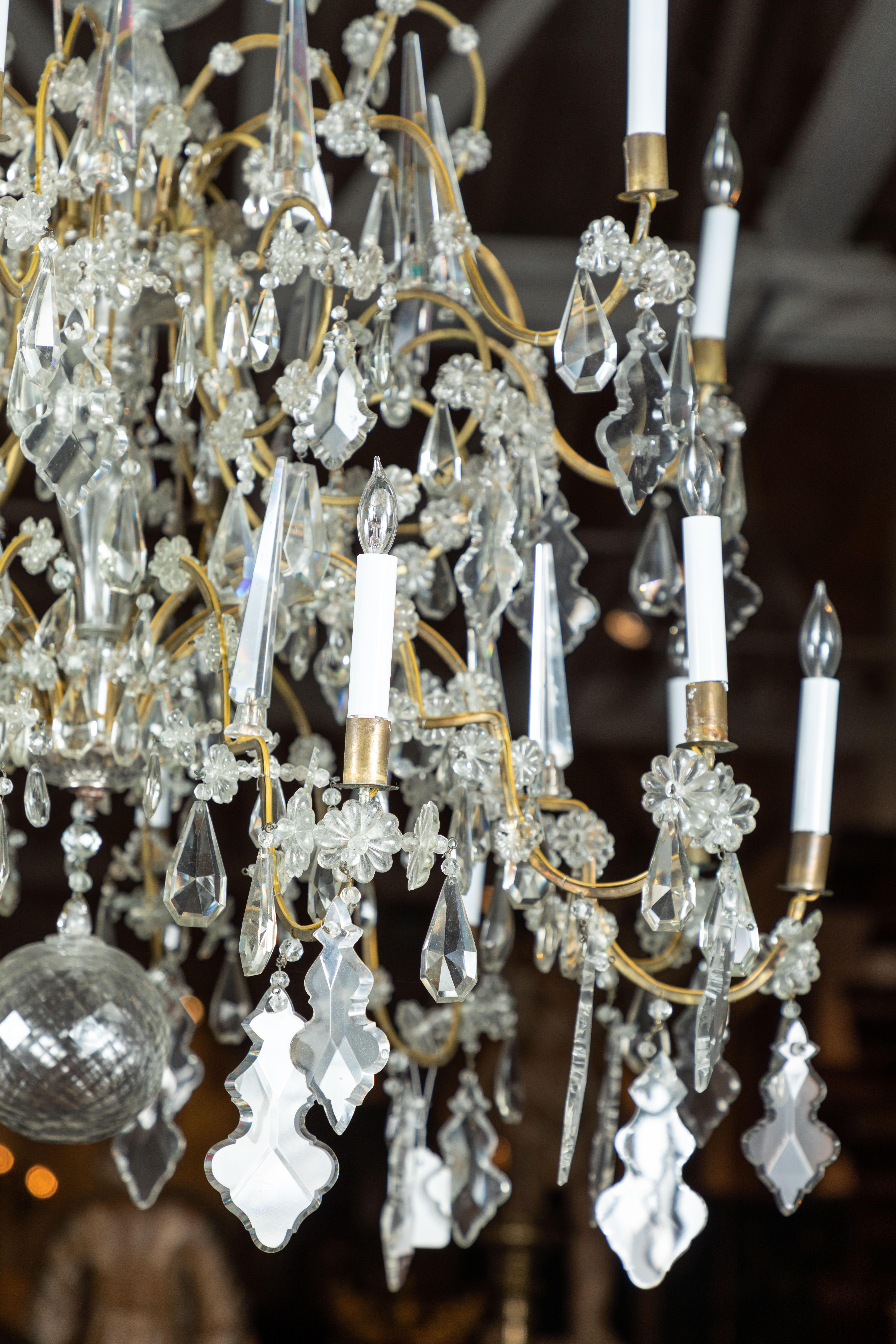 Tiered, Italian, Crystal Chandelier, circa 1900 For Sale 1