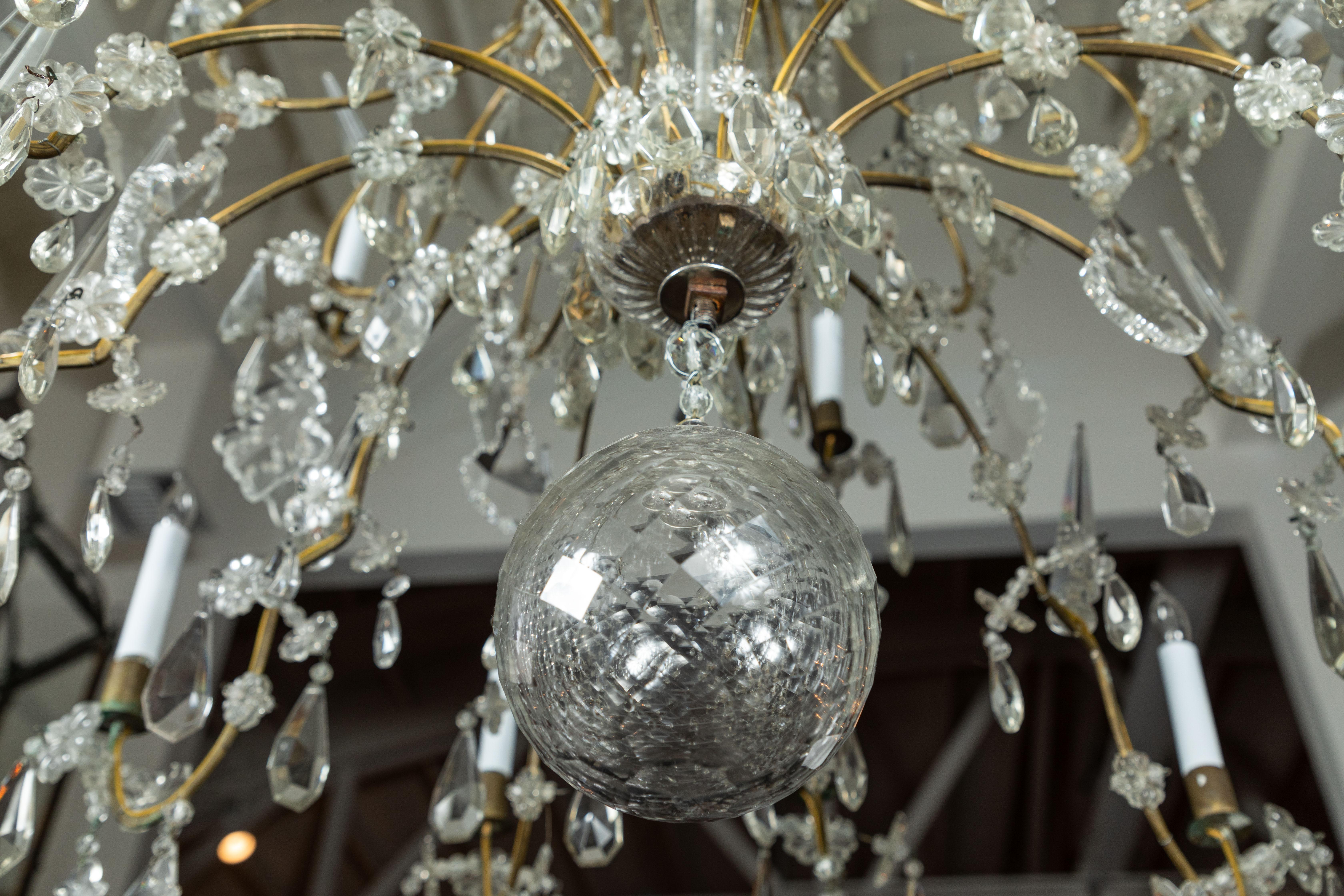 Lampadario di cristallo italiano a più livelli, circa 1900 in vendita 1