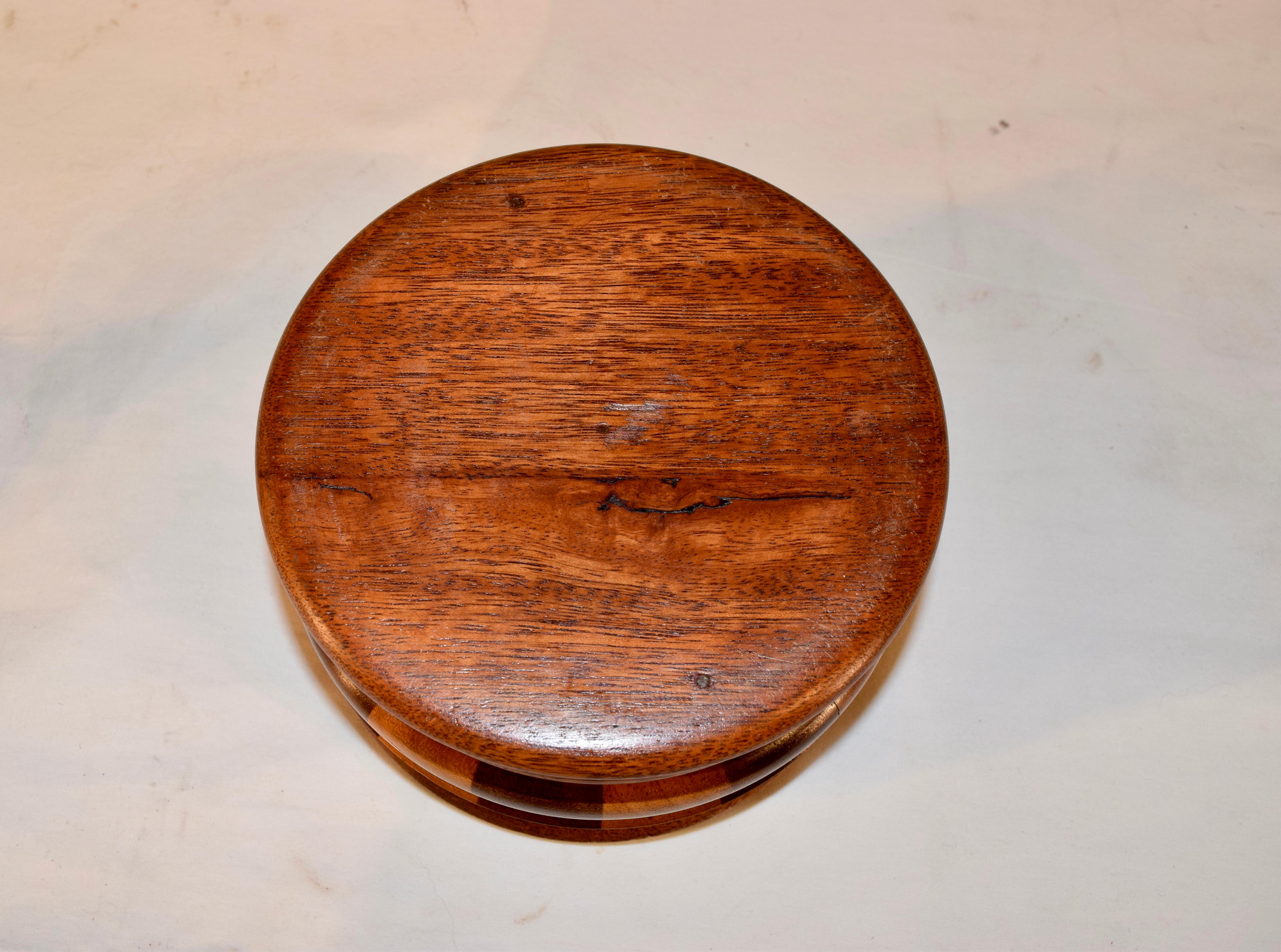 Fruitwood C. 1900 Turned XL Wooden Treen Jar