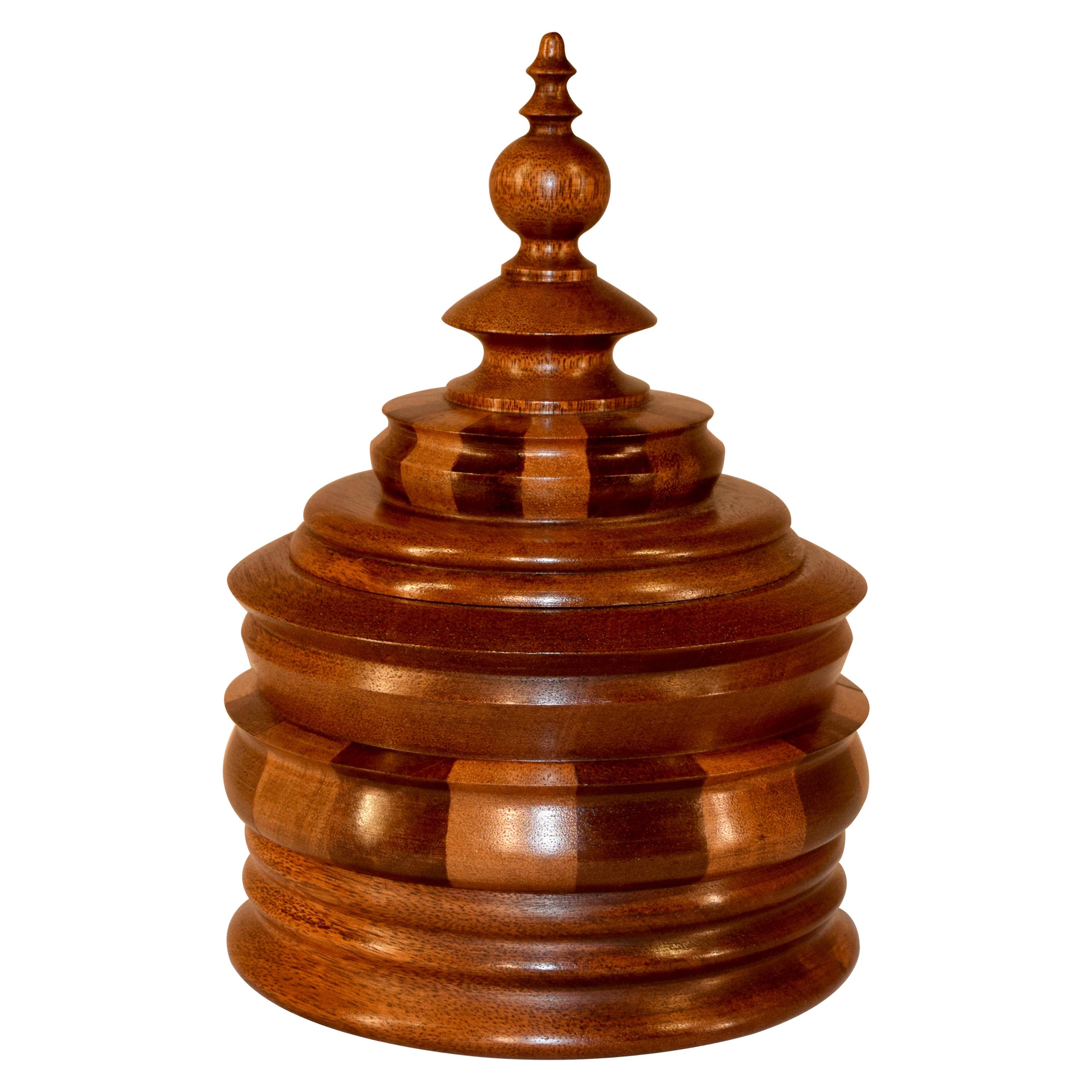 C. 1900 Turned XL Wooden Treen Jar