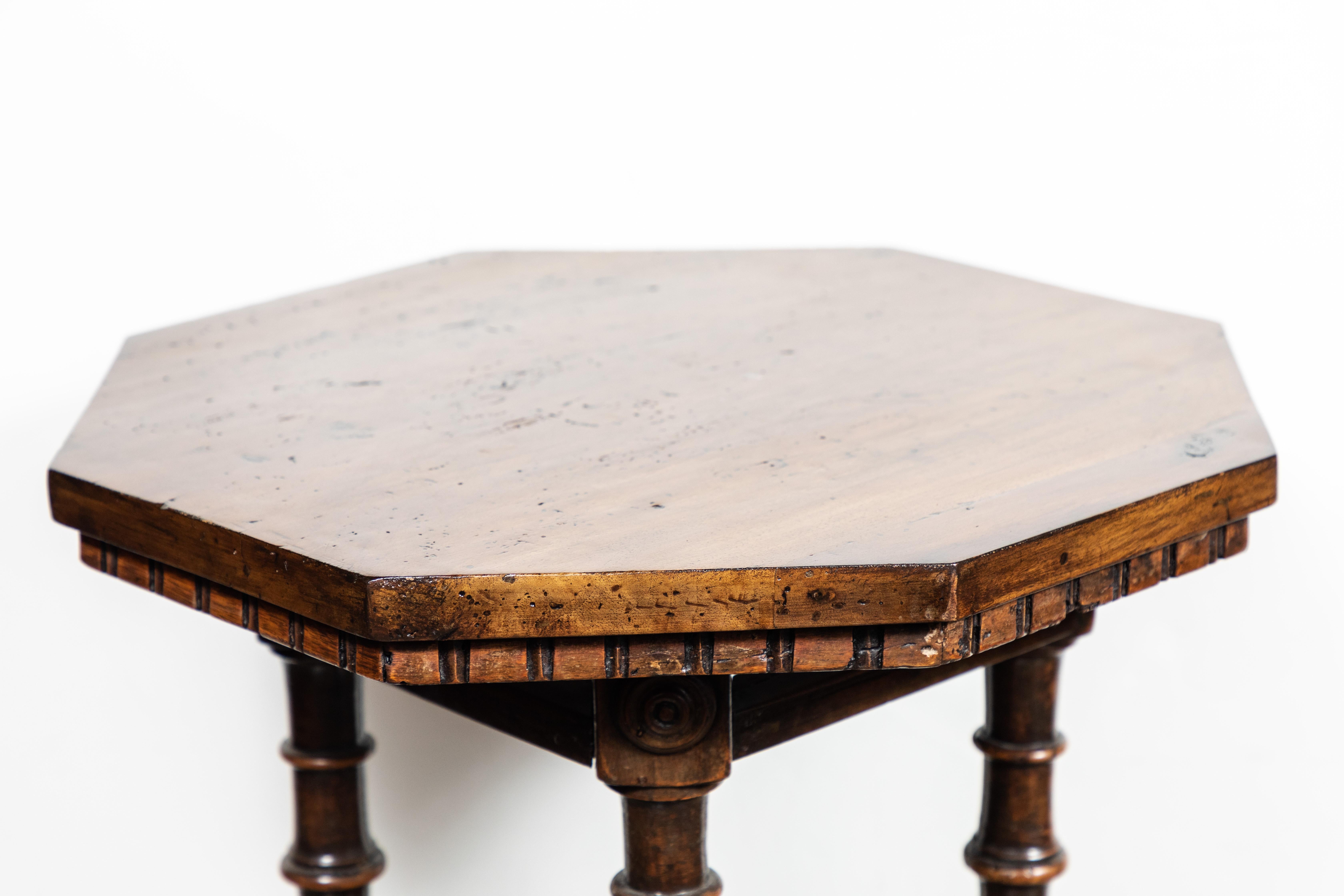 Tuscan, Octagonal Side Table, circa 1900 In Good Condition In Newport Beach, CA