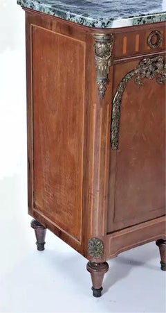 C. 1900's Antique French Bronze Mounted, Marble Top, Mirrored Door, Server!!