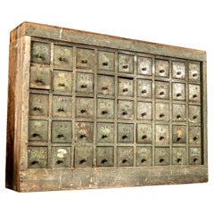 c. 1910 Forty Five Drawer Hardware Cabinet in Green