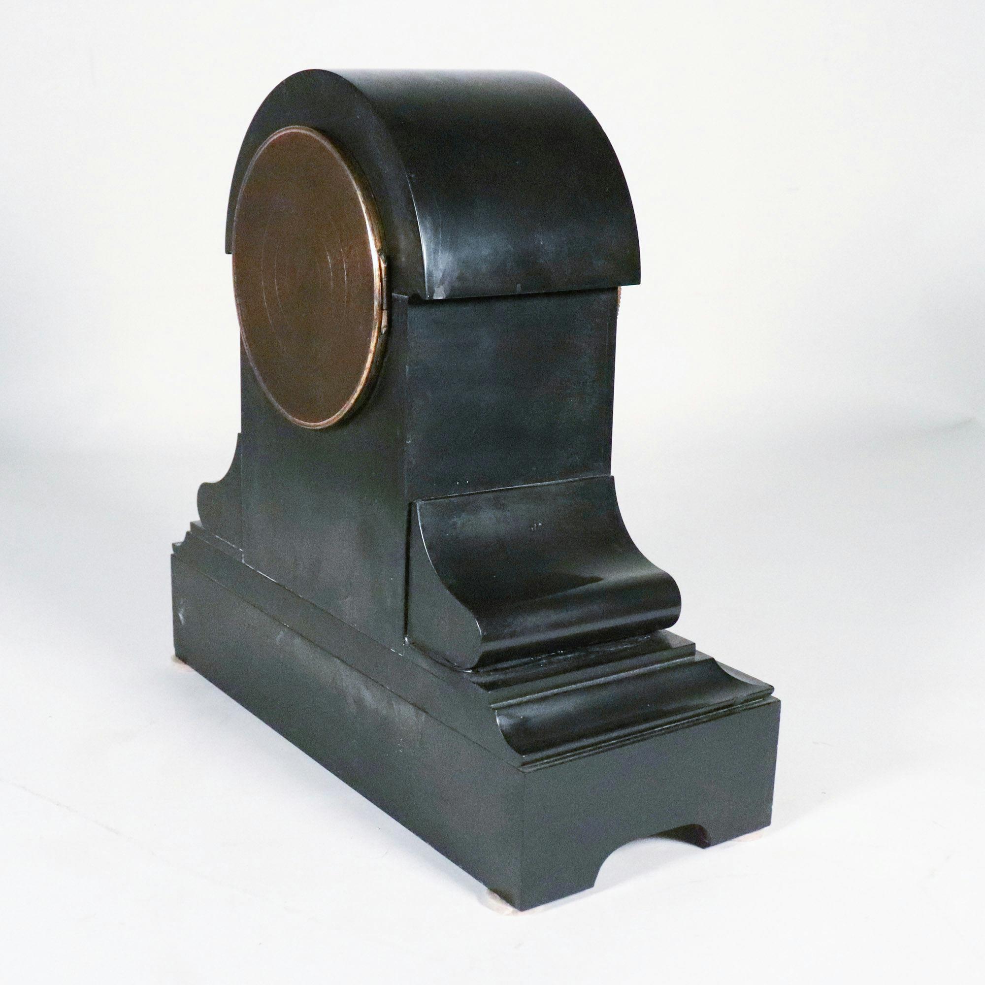 20th Century C. 1910 James Rankin Junior Adam Style Eight-Day Mantle Clock with Faux Marble For Sale