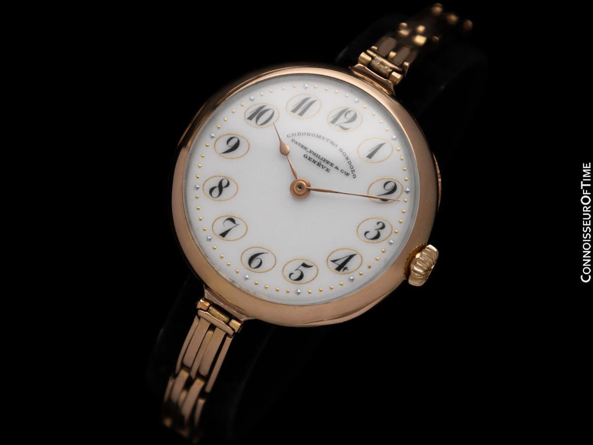 Art Nouveau c. 1910 Patek Philippe Vintage Unisex Chronometro Gondolo Fancy Dial Watch