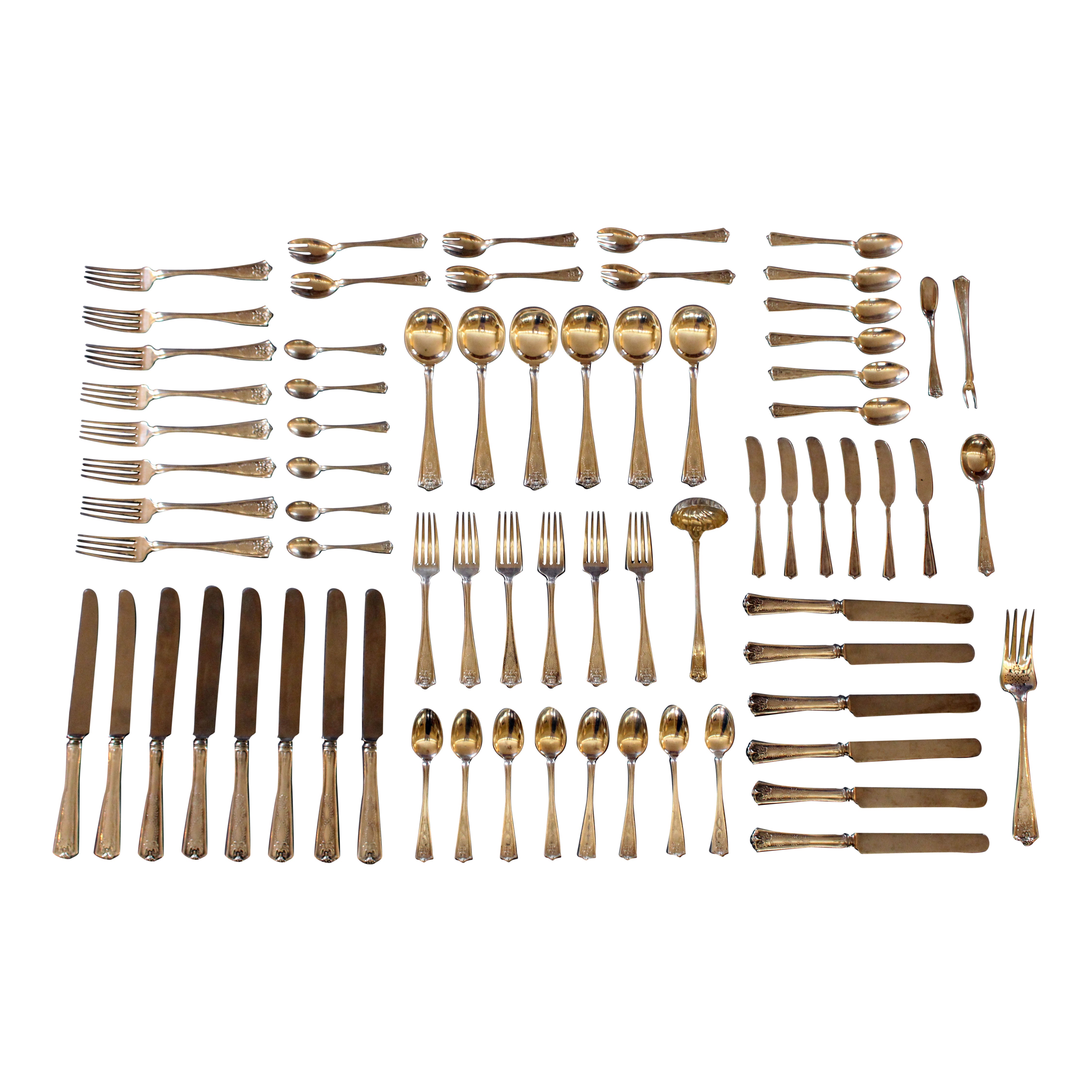 c. 1910 Tiffany Sterling Silver "Winthrop" Flatware Service for 8 For Sale