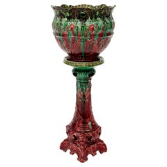 c. 1910 Jardinière Weller Majolique en émaux mélangés de saveur impressionniste