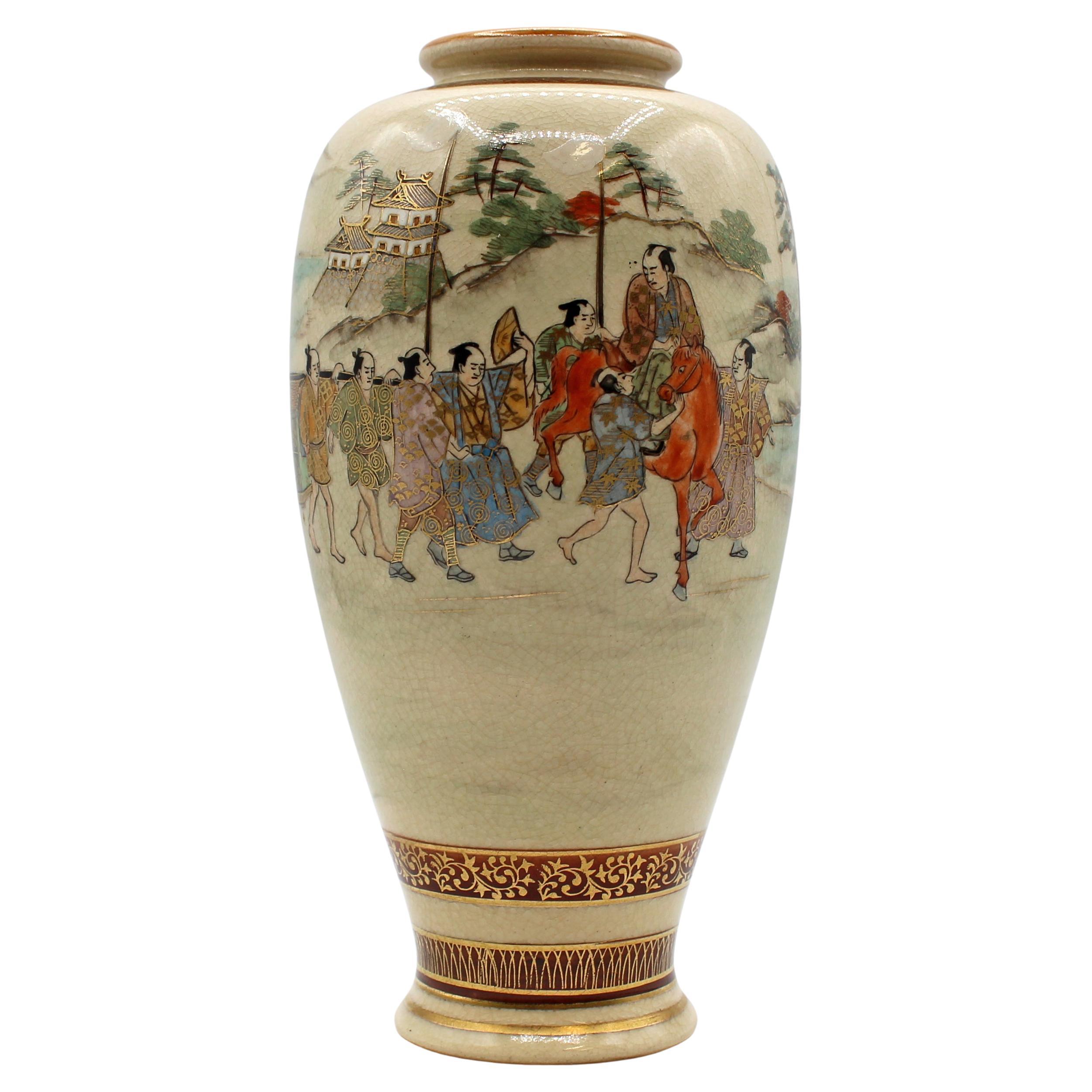 C. 1912-1926 Japanische Satsuma-Vase der Taisho-Periode aus der Kyokuzan-Werkstatt