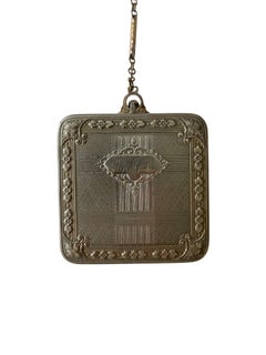 c. 1920 Antique Edwardian-Art Deco Transitional Sterling Silver Compact