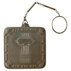c. 1920 Antique Edwardian-Art Deco Transitional Sterling Silver Compact