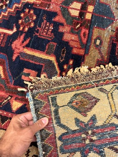 C. 1920 Exotic Bird Bakhtiari Hand-knotted Wool Rug 4.3 x 6.10