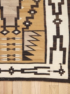 C. 1920 Fine Navajo Rug 3'6" x 4'9" Antique American Southwest Geometric Weaving
