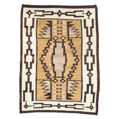 C. 1920 Fine Navajo Rug 3'6" x 4'9" Antique American Southwest Geometric Weaving