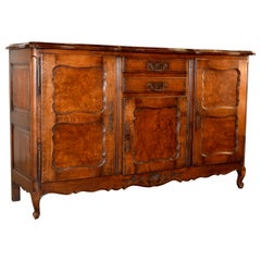 French Oak and Burl Walnut Enfilade, circa 1920