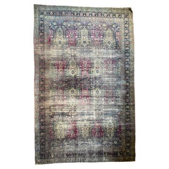 C. 1920 Garden Design Hand-knotted Wool Rug 11.4 x 17.7