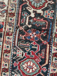C. 1920 "Pocket-Size" Heriz Hand-knotted Wool Rug 6.7 x 9.1