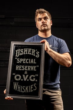c. 1920 ROG Usher's "Special Reserve" Beveled Advertising Sign