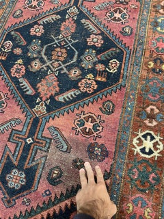 C. 1920 Tribal Hand-knotted Wool Rug 3.3 x 5.8